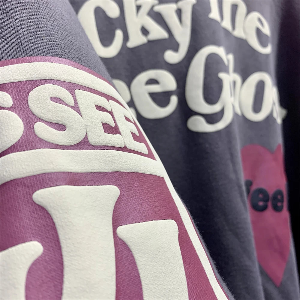 Vintage CPFM Kids See Ghosts FREEEE Hoodie Men Women Puff Print Sweatshirts Oversize Pullovers Hooded