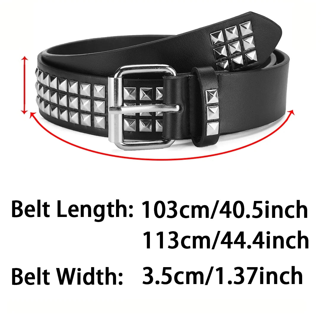 Trendy Rivet Belt, Heavy Metal Style Belt, Unisex Punk Rock Style Belt, Jeans Belt, Y2K Style Belt, Fashion Decoration Belt
