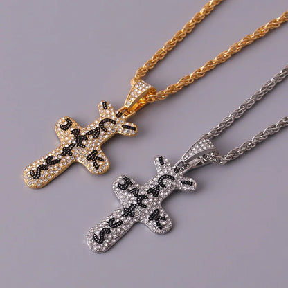 2022 Trend Hip Hop Travis Scott Cactus Cubic Zirconia Silver Color Golden Necklaces Pendants for Men Jewelry Fashion Accessories