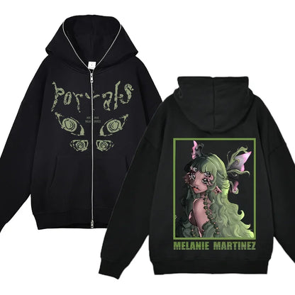 Melanie Martinez Zip-Up Jackets Rapper Female Singer Hoodie Streetwear Full Zipper Hoodies Female Hooded Sweatshirts Y2K Hoody