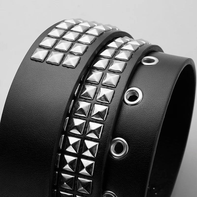 Trendy Rivet Belt, Heavy Metal Style Belt, Unisex Punk Rock Style Belt, Jeans Belt, Y2K Style Belt, Fashion Decoration Belt