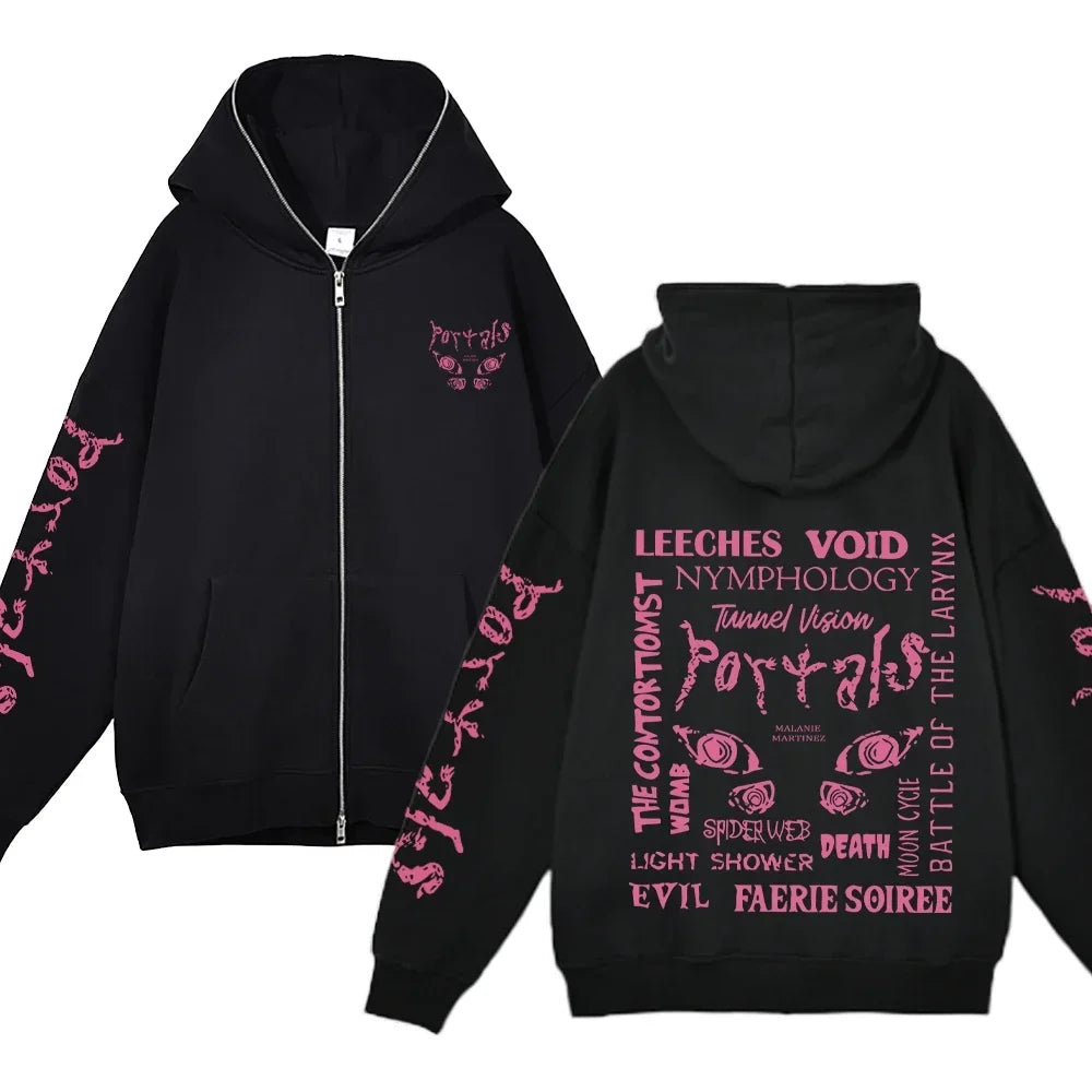 Melanie Martinez Zip-Up Jackets Rapper Female Singer Hoodie Streetwear Full Zipper Hoodies Female Hooded Sweatshirts Y2K Hoody