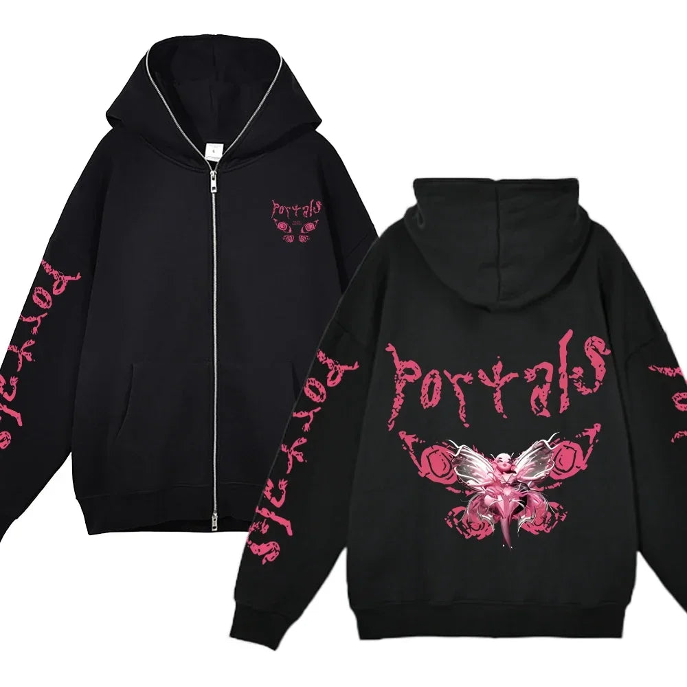 Melanie Martinez Zip-Up Jackets Rapper Female Singer Hoodie Streetwear Full Zipper Hoodies Female Hooded Sweatshirts Y2K Hoody