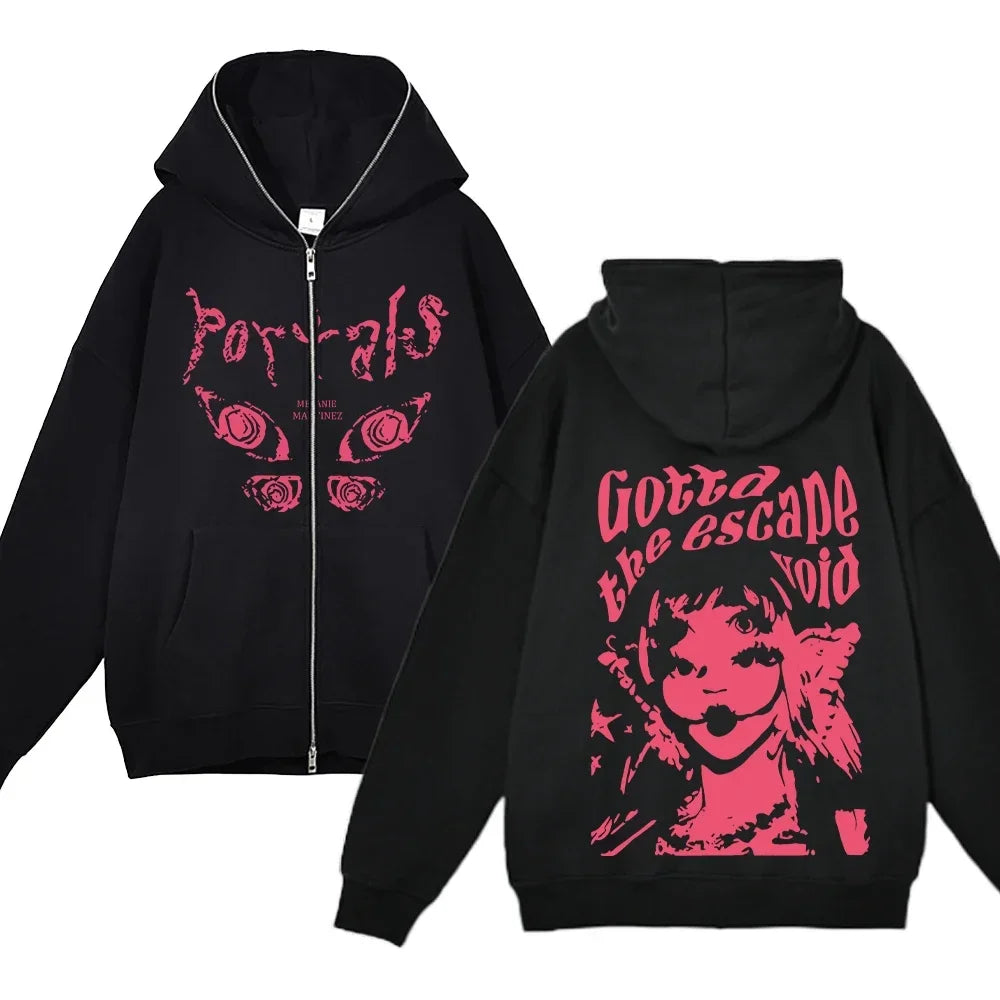 Melanie Martinez Zip-Up Jackets Rapper Female Singer Hoodie Streetwear Full Zipper Hoodies Female Hooded Sweatshirts Y2K Hoody