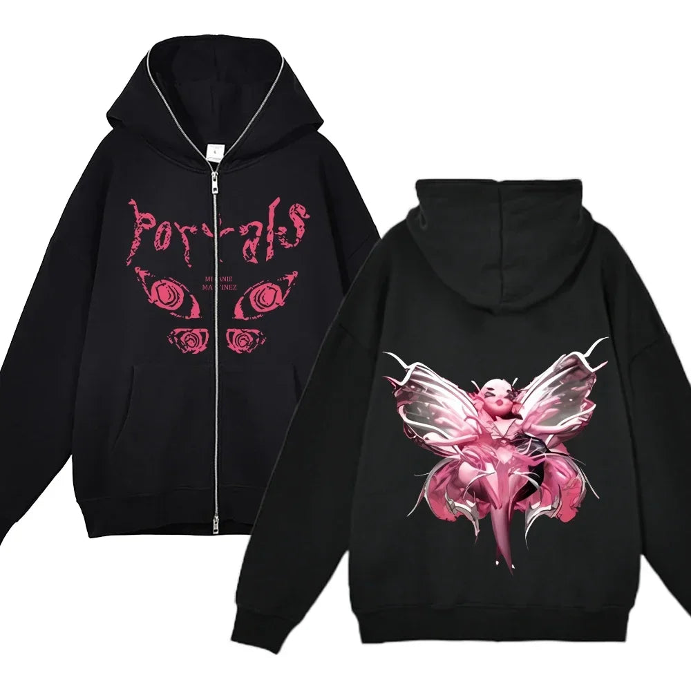 Melanie Martinez Zip-Up Jackets Rapper Female Singer Hoodie Streetwear Full Zipper Hoodies Female Hooded Sweatshirts Y2K Hoody