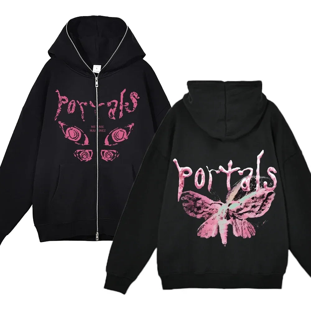 Melanie Martinez Zip-Up Jackets Rapper Female Singer Hoodie Streetwear Full Zipper Hoodies Female Hooded Sweatshirts Y2K Hoody