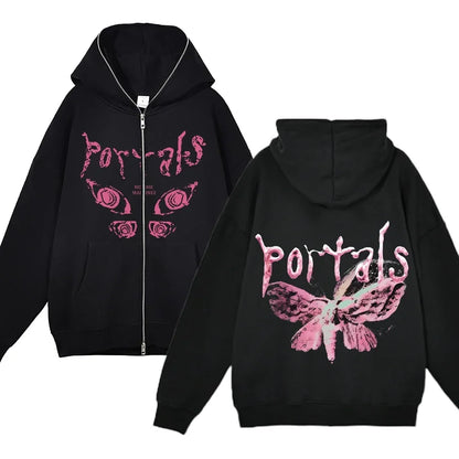 Melanie Martinez Zip-Up Jackets Rapper Female Singer Hoodie Streetwear Full Zipper Hoodies Female Hooded Sweatshirts Y2K Hoody