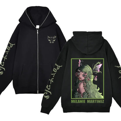 Melanie Martinez Zip-Up Jackets Rapper Female Singer Hoodie Streetwear Full Zipper Hoodies Female Hooded Sweatshirts Y2K Hoody