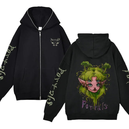 Melanie Martinez Zip-Up Jackets Rapper Female Singer Hoodie Streetwear Full Zipper Hoodies Female Hooded Sweatshirts Y2K Hoody