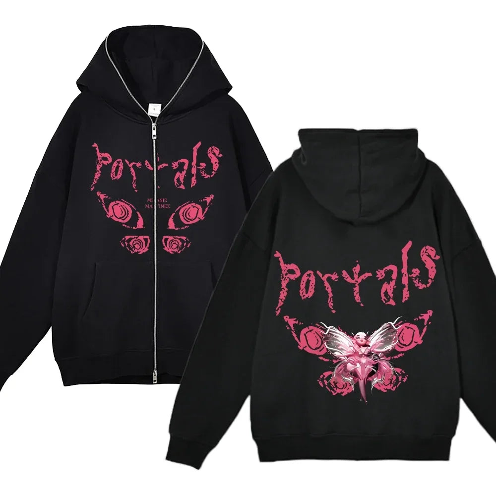 Melanie Martinez Zip-Up Jackets Rapper Female Singer Hoodie Streetwear Full Zipper Hoodies Female Hooded Sweatshirts Y2K Hoody