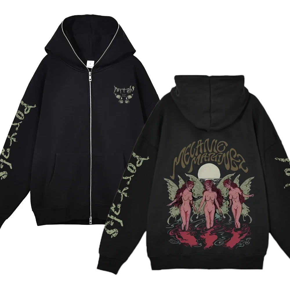Melanie Martinez Zip-Up Jackets Rapper Female Singer Hoodie Streetwear Full Zipper Hoodies Female Hooded Sweatshirts Y2K Hoody