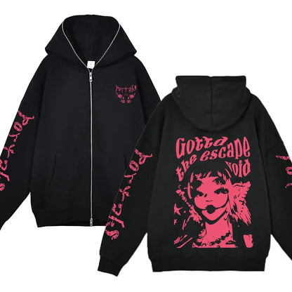 Melanie Martinez Zip-Up Jackets Rapper Female Singer Hoodie Streetwear Full Zipper Hoodies Female Hooded Sweatshirts Y2K Hoody
