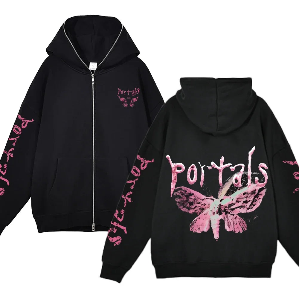 Melanie Martinez Zip-Up Jackets Rapper Female Singer Hoodie Streetwear Full Zipper Hoodies Female Hooded Sweatshirts Y2K Hoody