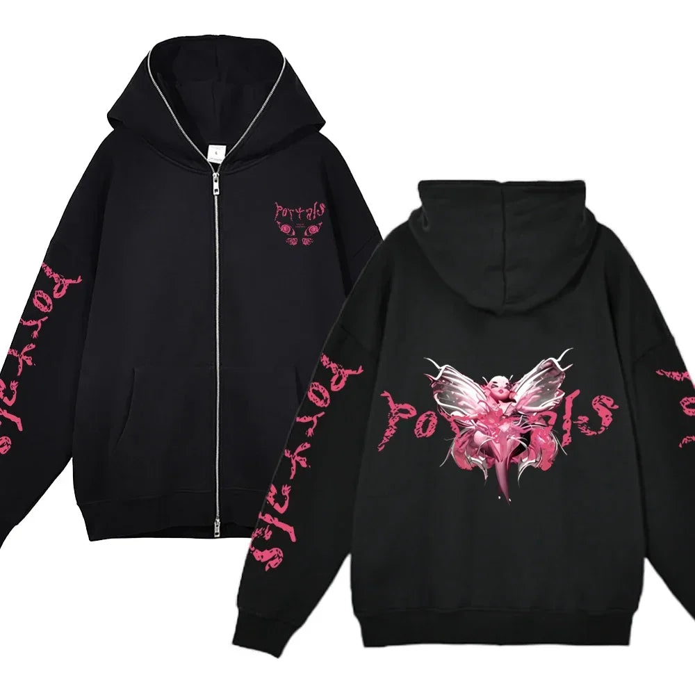 Melanie Martinez Zip-Up Jackets Rapper Female Singer Hoodie Streetwear Full Zipper Hoodies Female Hooded Sweatshirts Y2K Hoody