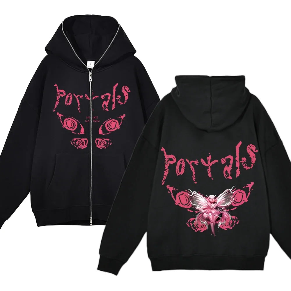 Melanie Martinez Zip-Up Jackets Rapper Female Singer Hoodie Streetwear Full Zipper Hoodies Female Hooded Sweatshirts Y2K Hoody