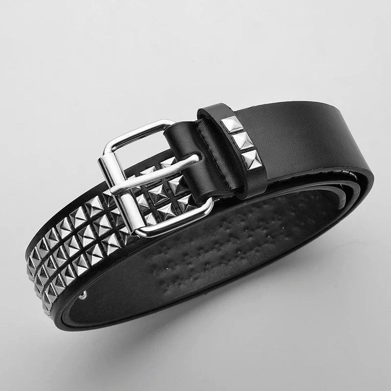 Trendy Rivet Belt, Heavy Metal Style Belt, Unisex Punk Rock Style Belt, Jeans Belt, Y2K Style Belt, Fashion Decoration Belt