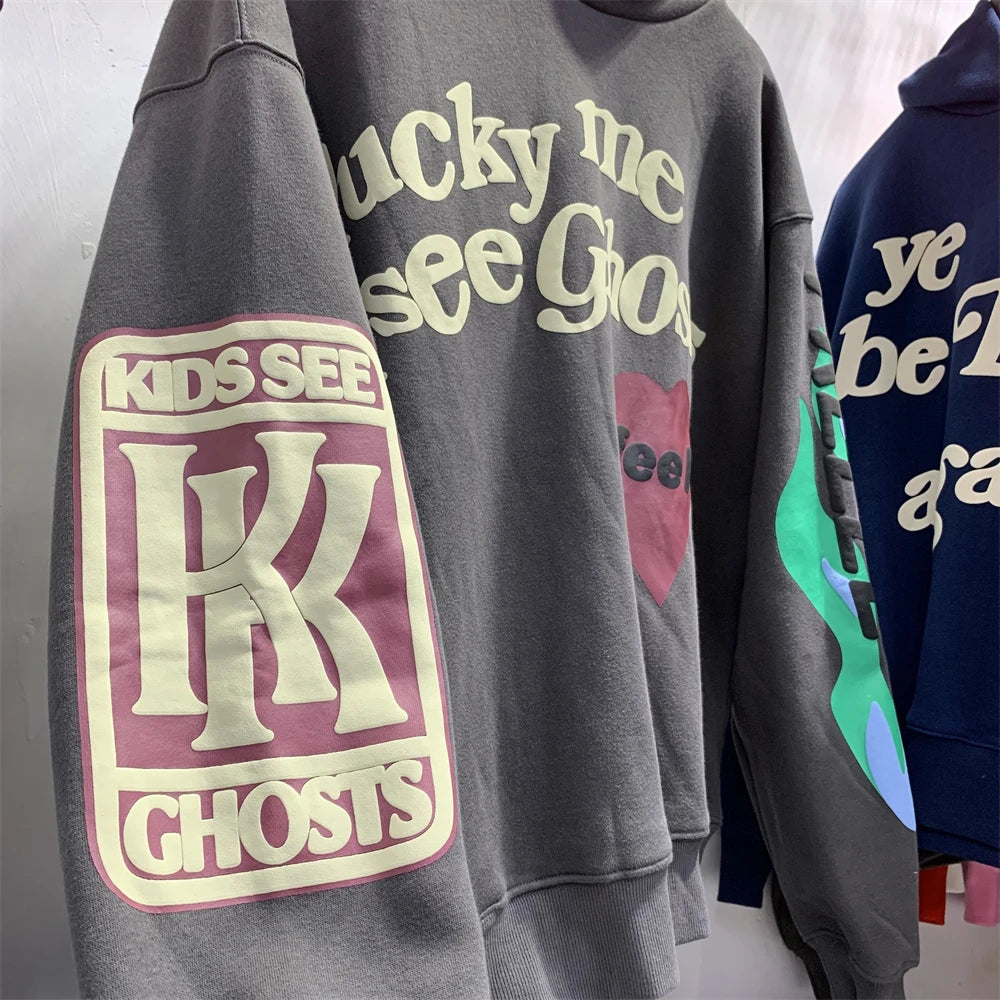 Vintage CPFM Kids See Ghosts FREEEE Hoodie Men Women Puff Print Sweatshirts Oversize Pullovers Hooded